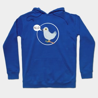 Cute Bird saying hello cartoon design Hoodie